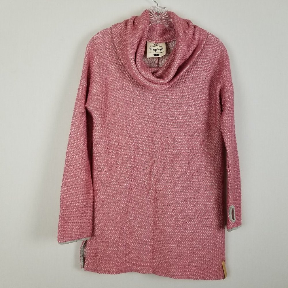 Jadelynn Brooke pink cowl neck sweater S‎